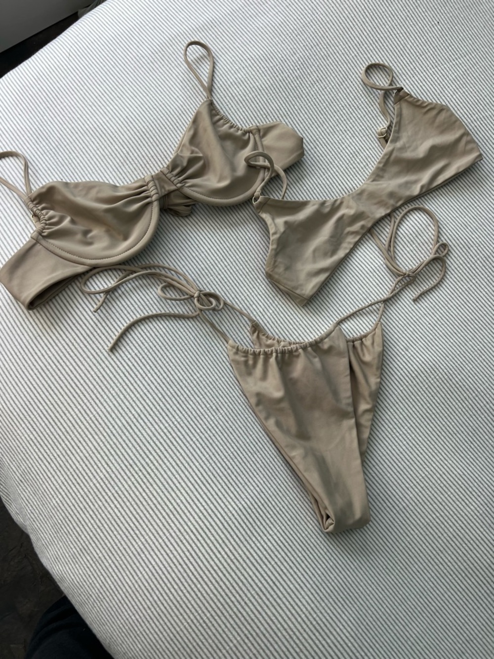 Nyud Swim - Hugo Bottoms, Sloane Top + Rhodes Top in Sand (3 Piece Matching Set)